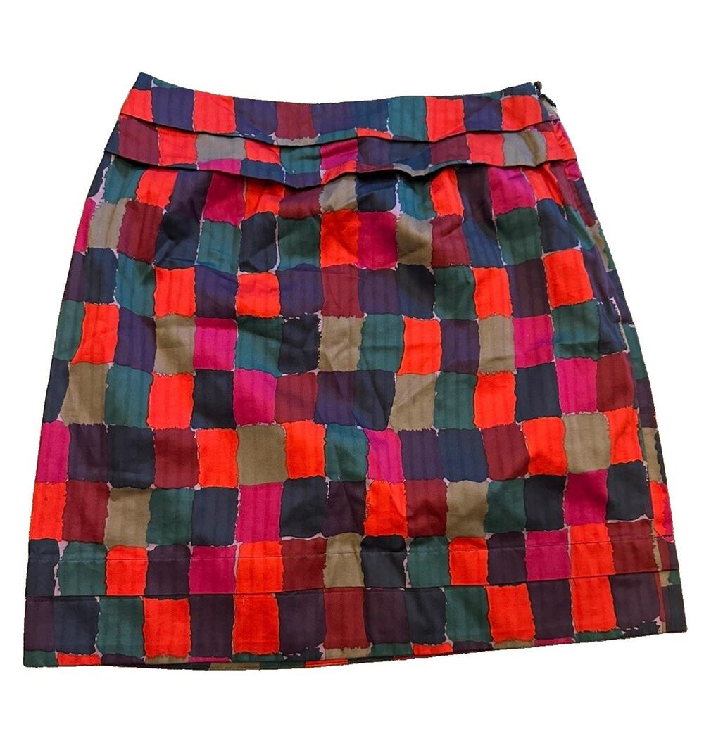 Marc by Marc Jacobs Women's Multicolor Check A-Line Short Skirt Size 2